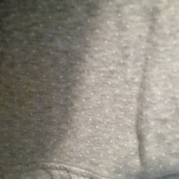 Womans L Old Navy Gray Peplum Tie Front Polka Dot Hoodie - Picture 4 of 4
